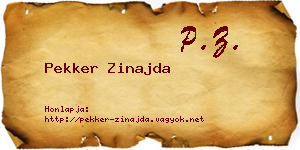 Pekker Zinajda névjegykártya